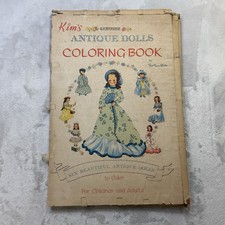 Vintage Kim’s Genuine Antique Dolls Coloring Book Red Farm Studio Unused Colored picture
