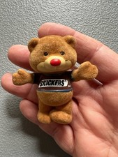 Vintage Snickers Flocked Bear Figurine Mars Candy Advertising 1987 picture