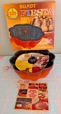 Vintage New Nordic Ware Bundt Fiesta Pan 12 Cup Cast Aluminum Orange 70s Box 🍰 picture