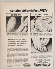 1959 Print Ad  Absorbine Jr. for Athlete's Foot Kills 100% of Fungi picture