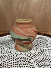 Nemadji Pottery vase, Signed ,3 1/4