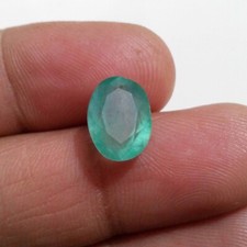 Gorgeous Green Colombian Emerald Faceted Oval Shape 4.90 Crt Rare Loose Gemstone picture