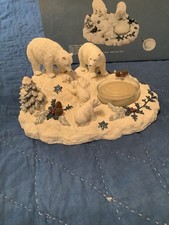 VTG PFALTZGRAFF  Scenic Village Votive Cup Candle Holder Polar Bear Family picture