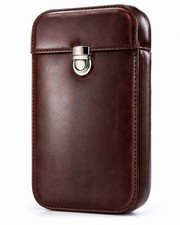 Top Grain Leather 6 Slot Fountain Pen Case Holder Organizer Executive Gift picture