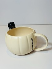 Starbucks Halloween White Pumpkin Black Cat Ceramic Mug Limited Edition 2026 picture