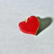Hallmark PIN Valentines Vintage HEART Red VELVET Flocked 1984 Holiday Brooch picture