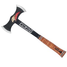EstWing EDBA Black Finish Double Bit Axe w/ Leather Grip & Sheath picture