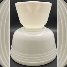 Pyrex Milk Glass Ribbed Mixer Mixing Bowls 2 piece Set for Hamilton Beach USA picture