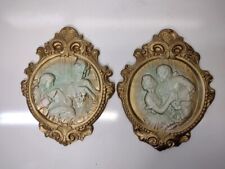 Pair of Victorian Style Man and Woman Chalkware Wall Plaques 3D  11.5x14 picture