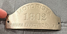 RAREST VINTAGE 1920s STREETCAR DRIVER Havana Electric CHAUFFEUR HAT BADGE picture