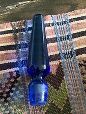 VINTAGE COBALT BLUE  HAND BLOWN GLASS STOPPER picture