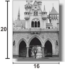 🔵🟥  HUGE 16x20 PHOTO Walt Disney Sleeping beauty Castle 1955 Luster Disneyland picture