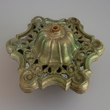 Vintage heavy beautiful Ornate Cast Metal GWTW, hurricane Lamp Base picture