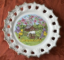 Vintage Tennessee Souvenir Decorative Ceramic Plate Horse, Dog, Chicken Korea picture
