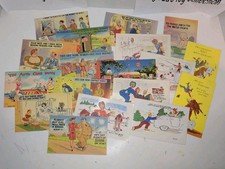 VINTAGE LOT OF UNPOSTED CARTOON POST CARDS picture