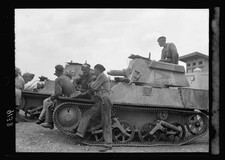 Photo:Palestine 1936 British Armoured Tanks Haifa-Lydda Railroad Revolt picture