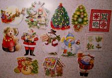 13 Carol's Rose Garden Christmas Tags Cards Wilson Die-cut Embossed Asst Lot picture