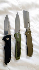 Buck & Gerber 3pc Pocketknife Lot Manual Plain Edge SS Blade Pocket Clip picture