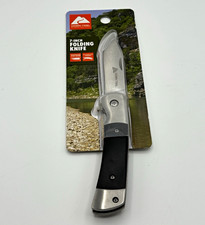 Ozark Trail 7” Folding Pocket Knife Stainless Steel Blade Black Handle Clip picture