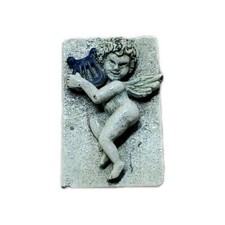 Vintage Miniature Cherub Metal Match Box Holder Figurine Keepsake Trinket Holder picture