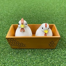 Vintage Japan White Ceramic Chicken Salt & Pepper Shakers picture