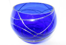 PARTYLITE Deep Cobalt Blue Glass Votive Candle Holder Bowl 5
