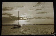 Glass Magic lantern slide SUNSET AND SEA  picture