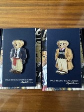 Ralph Lauren Polo Fest Polo Bear Pin Badge Set of 2 in Box New picture