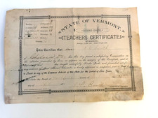 3 total - 1890's antique VERMONT TEACHER CERTIFICATES 1892 1895  1897 picture