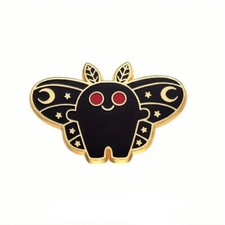 Adorable Chibi Mothman Enamel Pin - Happy Baby Moth Man Wants A Hug Moonlight picture