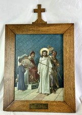 Italian(Late 1800s) Antique Retablo, Station Of The Cross,Crucified Jesus Christ picture