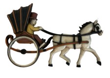 Vintage 1975 Homco Amish Horse and Buggy Wall Decor Hanging Plaque 7359 picture