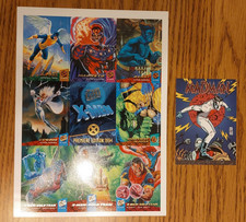 '94 FLEER ULTRA X-MEN UNCUT PROMO SHEET + MADMAN ALLRED'S PROMO CARD picture