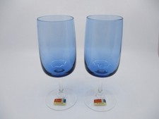 FOSTORIA GLAMOUR BLUE - 2 WATER GOBLETS - 7 1/8