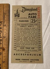 Disneyland Auto Park Ticket 25 Cents Anaheim California CA c1960s picture