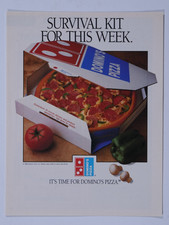 1989 Domino's Pizza Survival Kit For This Week Vintage Original Print Ad picture