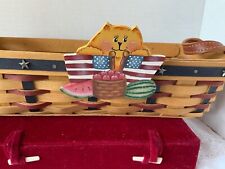 Rare Hand Painted PATRIOTIC CAT BASKET SITTER for Longaberger Baskets Signed picture