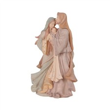 Foundations Holy Family Masterpiece in Long Flowing Brown Robe Figurine 6018937 picture