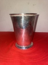Old William Adams Warranted Silver EPNS Glass-4.25”Tall- India- Estate Find picture