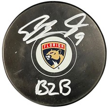 Sam Bennett Autographed Florida Panthers Back 2 Back Logo Hockey Puck - JSA picture
