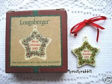 Longaberger Basket 2001 Merry Christmas Ceramic Star Tie-On - NEW picture