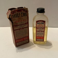 Antique Millers Anti Pain Snake Oil Liniment Quack Pharmacy Medicine Bottle &Box picture