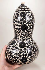 Large Vintage Olinala Guerrero Mexican Lacquerware Gourd picture