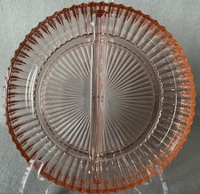 Vintage Anchor Hocking Pink Depression Glass 2part Relish Dish In Queen Mary picture