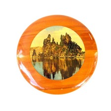 Vintage Crater Lake Phantom Ship Souvenir Wall Art, Midcentury, Oregon Juniper picture