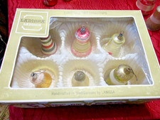 ANTIQUE LOT 6 ASST'D MERCURY GLASS BELLS CHRISTMAS ORNAMENTS Ringers/Clackers picture