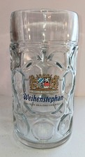 WEIHENSTEPHAN Huge 1-Liter German Beer Mug Stein Dimpled Heavy Glass 8