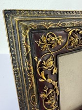 Vintage Sixtrees Gold Picture Frame 3.5x5 Heavy Resin Ornate Tabletop 8.5x10 picture