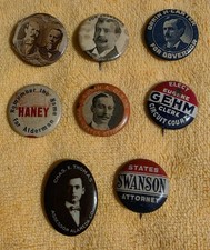 Vintage Chicago Local Political Pinback Lot (8) Judicial Assessor Attorney 1900s picture