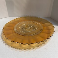 Dugan Marigold  9” Windflower Carnival Glass Plate picture